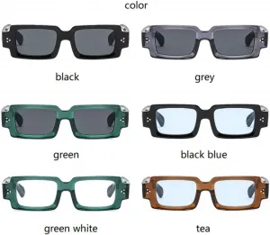 Солнцезащитные очки в стиле ретро для женщин и мужчин, защита от УФ-излучения UV400, модные, с заклепками, прозрачные, с градиентным переходом цвета SZVVBKK, Grey