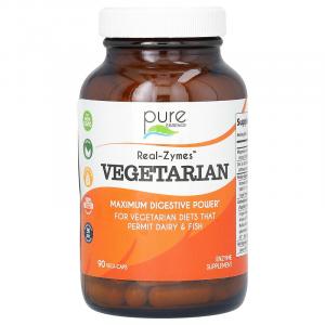 Pure Essence, Real-Zymes, вегетарианский продукт, 90 растительных капсул