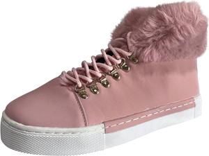 Женские модные короткие ботинки CsgrFagr из однотонной кожи на шнуровке с теплой плюшевой подкладкой, плоской подошвой, снежные ботинки с резиновой подошвой (черные, размер 8)