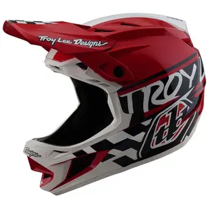 Шлем Troy Lee Designs D4 Polyacrylite Fifty-50 MIPS downhill, красный