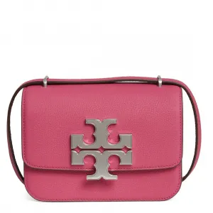 TORY BURCH Eleanor Adjustable Strap Suede Crossbody Bag, женская сумка через плечо Dark Pink