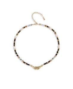 Ожерелье из пальм RETRO CHIC, Brown & white & gold