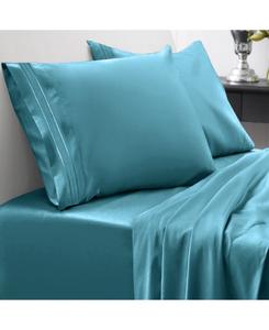 Комплект постельного белья из микрофибры, 4 предмета, размер King Sweet Home Collection, бирюзовый