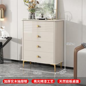 Mikemijia Комод 40х80х98 см для спальни и гостиной из массива дерева с запеченной эмалью, 6 ящиков, полностью собран