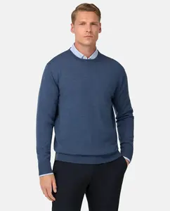Свитер с круглым вырезом из мериносовой шерсти Boggi Milano, индиго