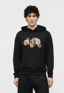 Худи в стиле барокко с волнообразным рисунком Versace Jeans Couture, Black/Golden-Coloured