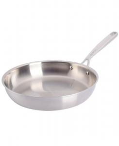 10-дюймовая трехслойная сковорода из нержавеющей стали с черной ручкой - профессиональная сковорода для обжаривания, тушения и повседневного приготовления пищи Babish, серебро