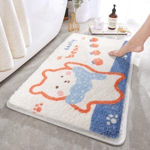 Budis Ковер 80х160 см для ванной/спальни, впитывающий, нескользящий, с узором под искусственную шерсть