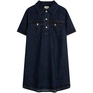 SS25 платье с короткими рукавами Women's Calvin Klein, темно-синий