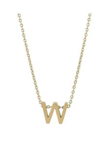 Adeliás Женское колье - буква N из нержавеющей стали 45+5 в золотом исполнении
