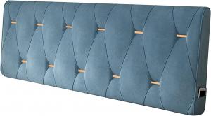 Подушка-подголовник для кровати LIANGJUN, мягкая подушка для чтения, для дивана-кровати, гостиничного номера, спальни, поясничная поддержка, для кровати без изголовья, индивидуальный размер (цвет: синий, размер: 150x60x10 см) CHIAPERINI, Blue