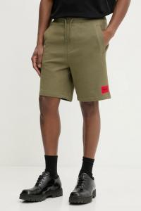 Хлопковые шорты diz222 HUGO, зеленый