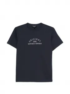 Футболка с вышитым логотипом Emporio Armani, синий