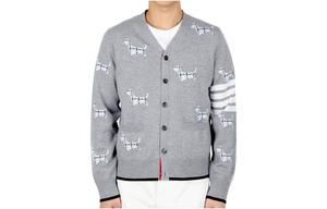 Кардиган Hector с v-образным вырезом на 4 пуговицах THOM BROWNE, серый