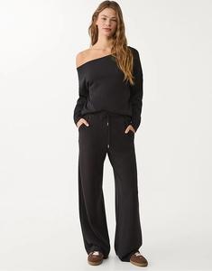 Мягкие на ощупь брюки-палаццо Stradivarius черного цвета