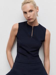 Бесподобный топ Brin без рукавов Mango, Navy