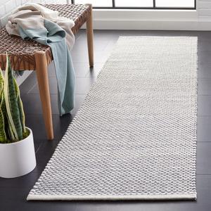 Ковер-дорожка SAFAVIEH, 69 x 244 см, Vermont Collection, Navy, ручной работы из шерсти и хлопка, идеально для помещений с высокой проходимостью в гостиной, спальне (VRM650N)