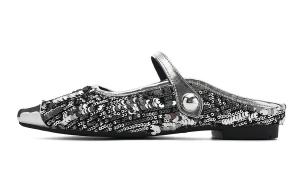 Мюли женские с закрытым носком женские Eblan, серебряный