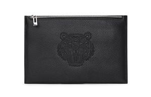 Настоящая кожаная клатч-конверт, чехол для мобильного телефона, мужская клатч обычная черная ELLE HOMME