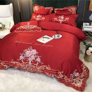 LUOLAI HOME Комплект постельного белья, 4 предмета, 180x200 см, пододеяльник 200x230 см, цвет British Town Red