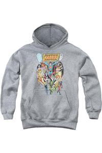 Молодежная толстовка с капюшоном Justice League of America Team Up Gildan, Athletic Heather