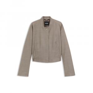 Растягивающийся жакет из шерсти с акульей текстурой BOSS, светло-бежевый