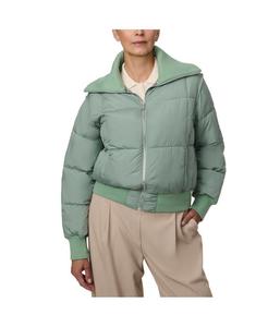 Женская куртка-бомбер с ребристой трикотажной отделкой Bernardo, Cool sage