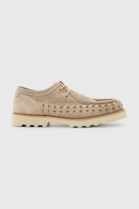Замшевые полуботинки Skiff Woven Shoe Allsaints, бежевый