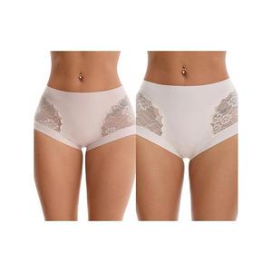 2 пачки женских кружевных трусиков с высокой талией, дышащие, с полным покрытием и контролем живота Inspire Chic, White Light Purple