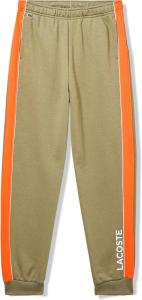 Lacoste Boys' Branded Track Pants, Khaki Green/Orange
