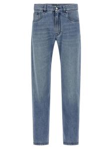 Джинсы из денима FENDI, светло-голубой