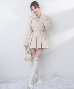 Мини-тренч с поясом в складку One After Another Nice Claup, цвет Ivory