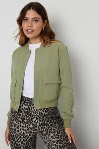 Укороченная куртка бомбер Threadbare, зеленый