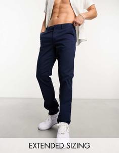 Темно-синие узкие чиносы чиносы ASOS DESIGN