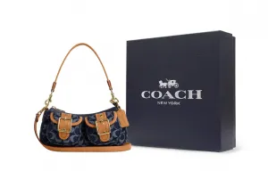 COACH Эштон Тканевая сумка кроссбоди через плечо обычная женская джинсовая синяя