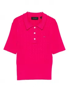 Трикотажный поло с вязкой "косы" Lacoste, розовый