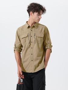 Рубашка на пуговицах классического кроя Youthup, хаки