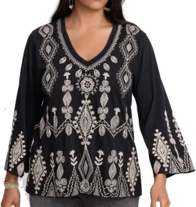 Johnny Was Liona футболка с V-образным вырезом и рукавами кимоно