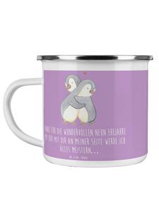 Эмалированная кружка на 9-ю годовщину свадьбы, керамическая свадебная м... в лавандовом цвете Mr. & Mrs. Panda