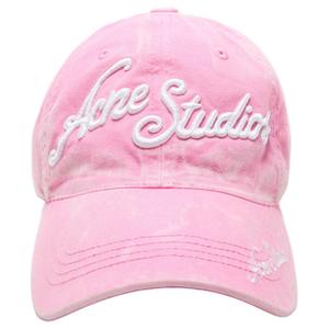 Хлопковая кепка с вышитым логотипом Acne Studios, розовый