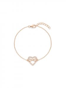 s.Oliver Серебряный браслет с деталью в виде сердца из розового золота в форме знака бесконечности