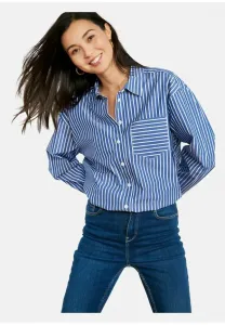 Полосатая блузка на пуговицах Lolaliza, Navy Basic