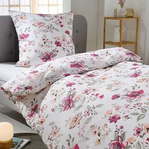 Постельное белье Dream Sleep Seersucker Fleur Purple 200x220 см + 2 x 80x80 см Traumschlaf
