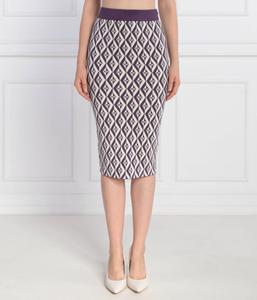 Юбка Elisabetta Franchi облегающая с узором, фиолетовый