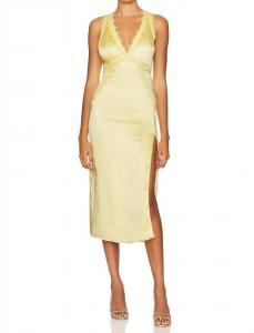 More To Come Платье-миди Sheila желтого цвета