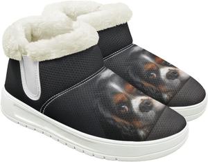 Женские пушистые зимние сапоги для снега, утепленные флисом, удобные, теплые, водоотталкивающие, для женщин и мужчин Cugasmaru, Black Dog