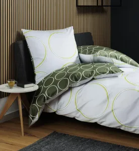 Комплект постельного белья Janine Design Mako-Satin JD 87109, цвет зеленый/серебристый, размер 155x200+80x80 Original Janine