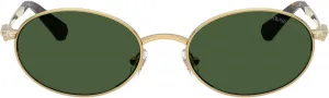 Женские солнцезащитные очки Swarovski Sk7033 овальной формы, Gold/Dark Green