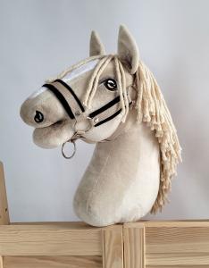 Регулируемый недоуздок для коня А3, бежевый с черным мехом Super Hobby Horse