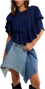 Женская футболка с розой для вечеринки Free People, Peacoat